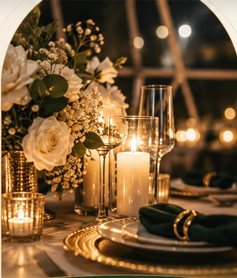 Gold and floral detail in the Dome visual collection